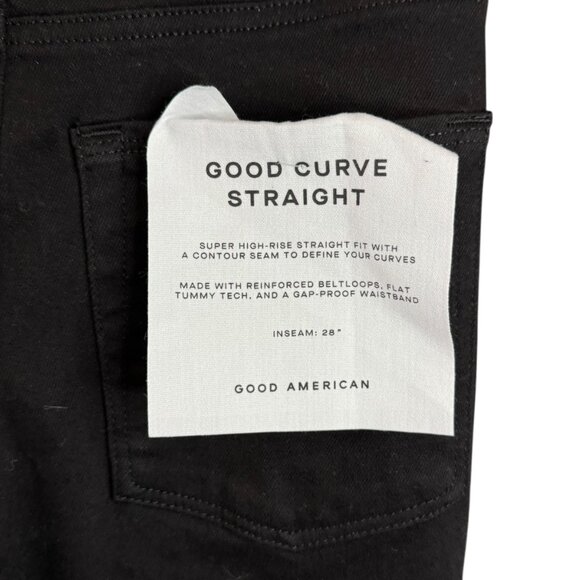 Good American Black size 30 Good American Good Curve Straight Jeans Black - Picture 4 of 8